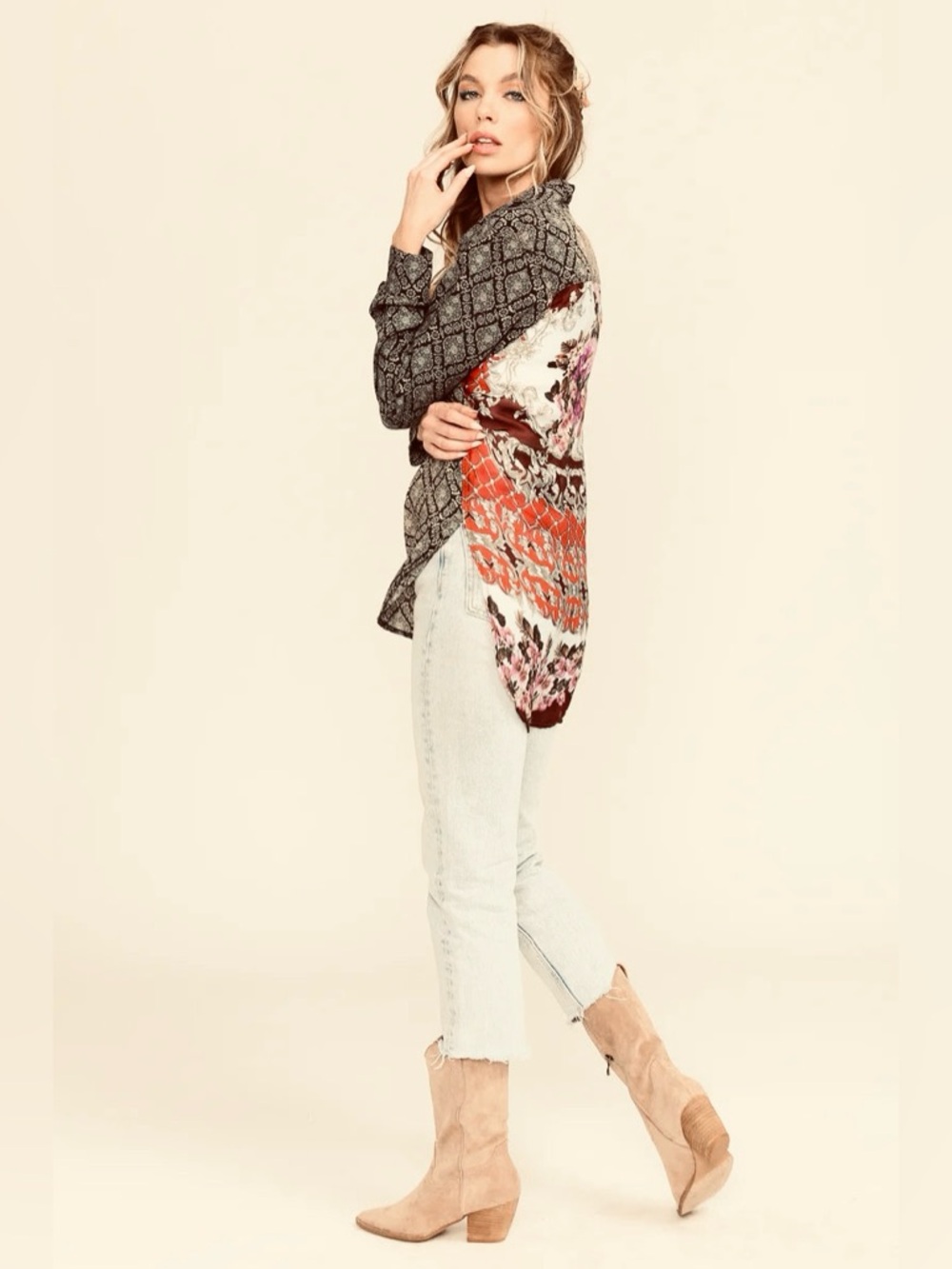 Stetson Western Long Sleeve Button down Shirt Size Medium